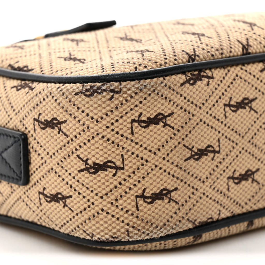 Canvas Monogram All Over Camera Bag Beige