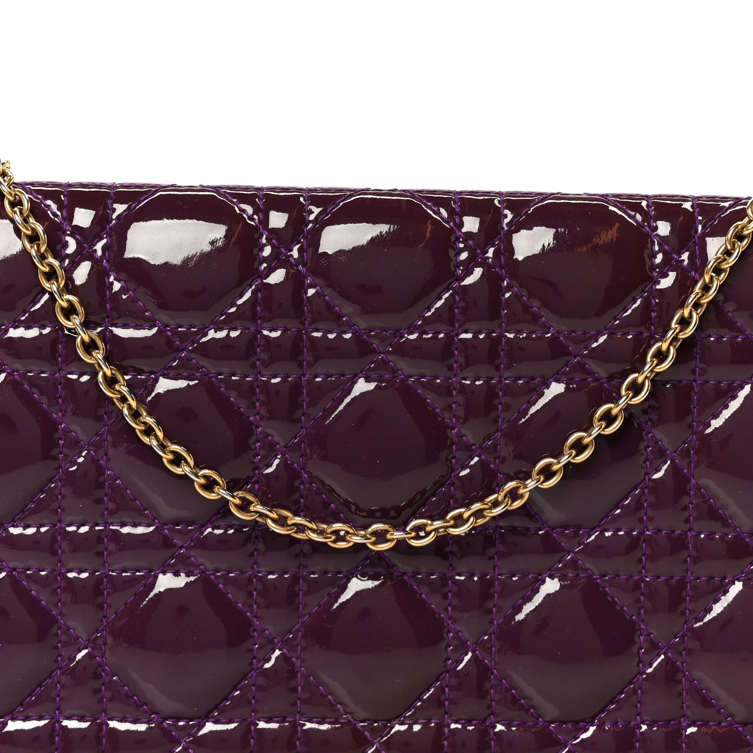 Patent Cannage Lady Dior Convertible Clutch Purple
