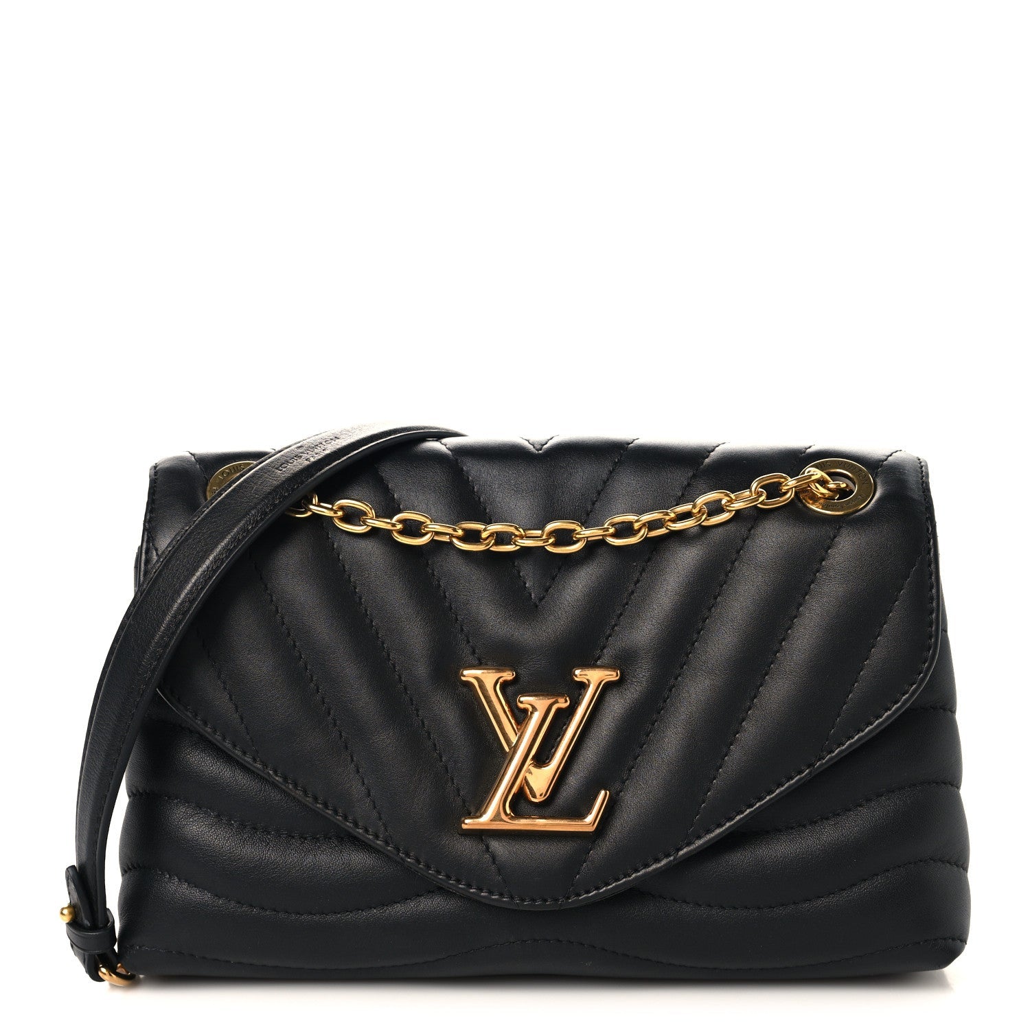 Calfskin LV New Wave Chain Bag Black