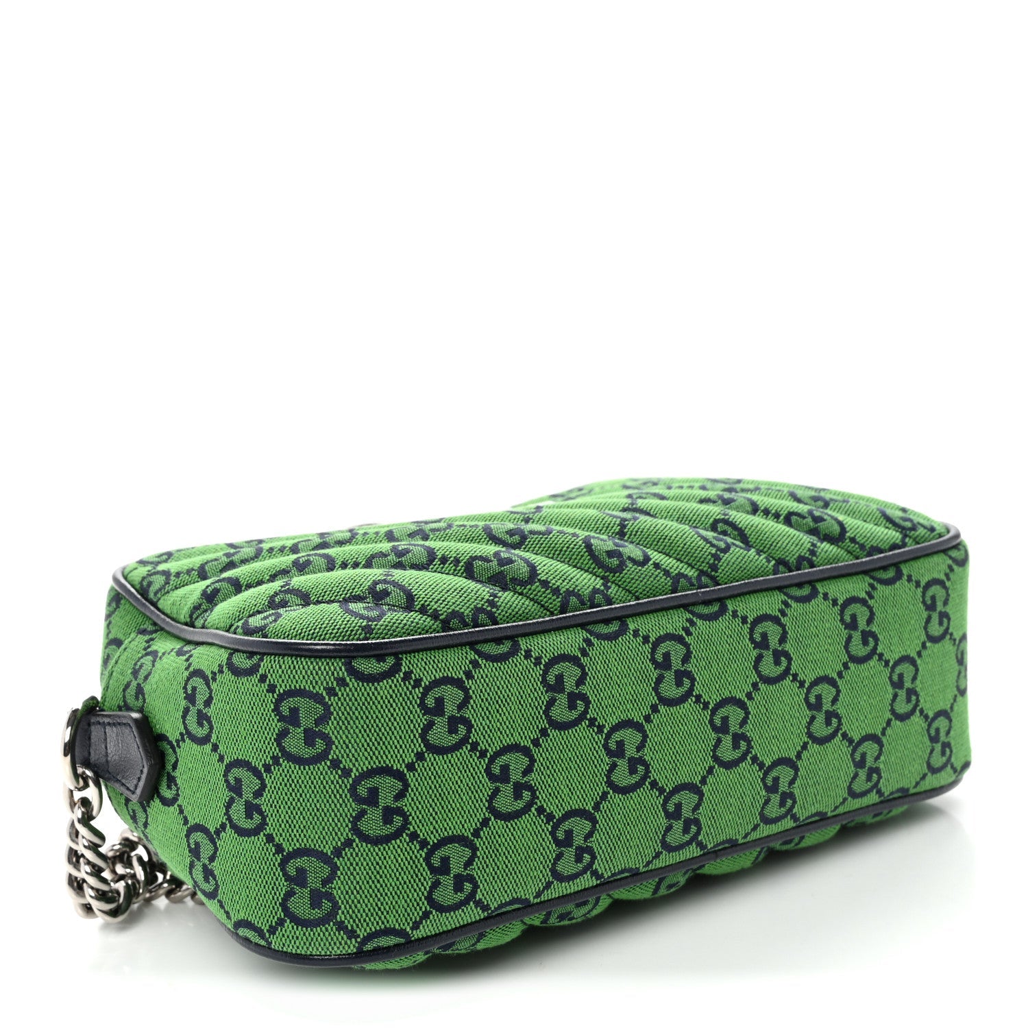 Monogram Multicolor Matelasse Diagonal Small GG Marmont Chain Shoulder Bag Green Blue