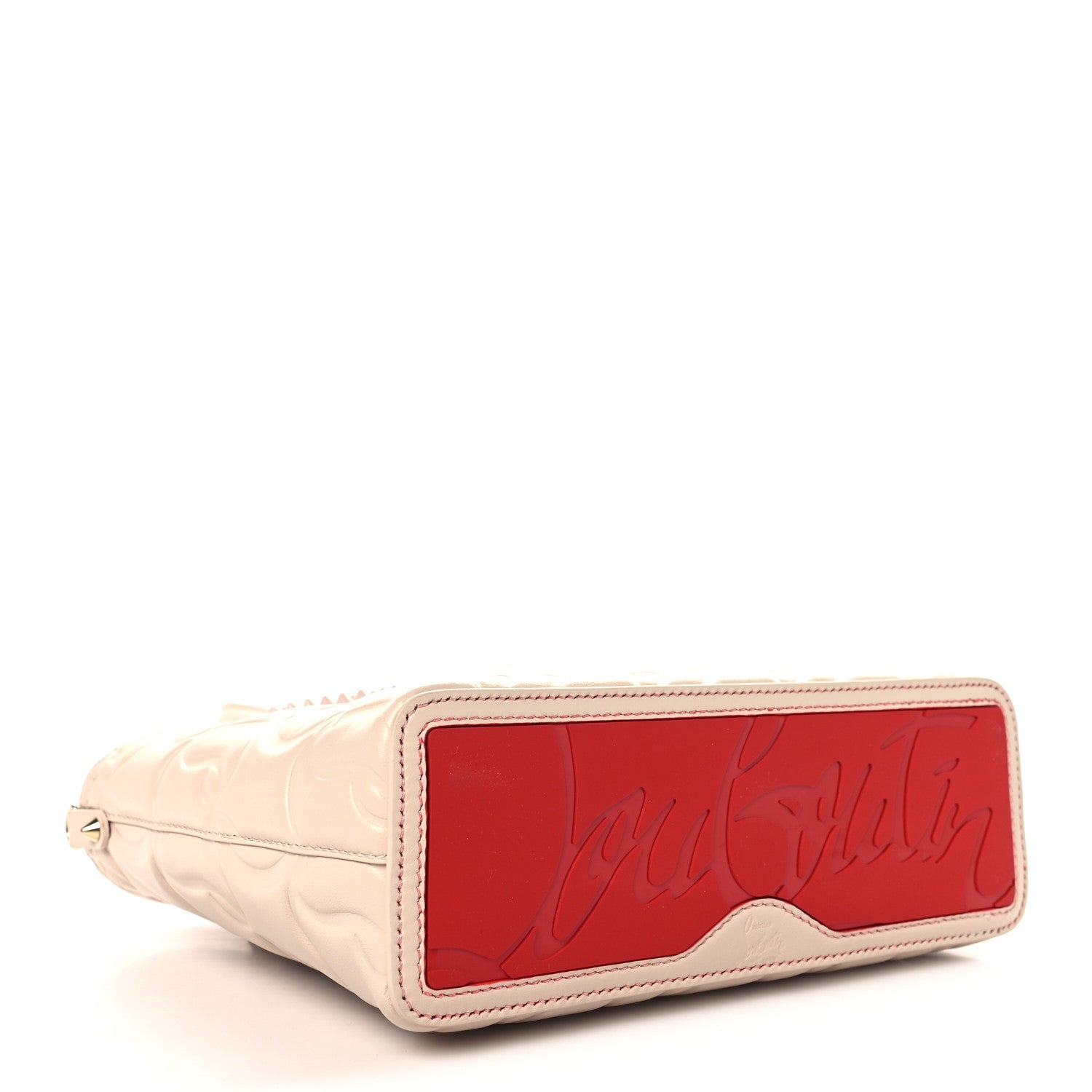 Nappa Embossed Mini East West Cabata Tote Leche