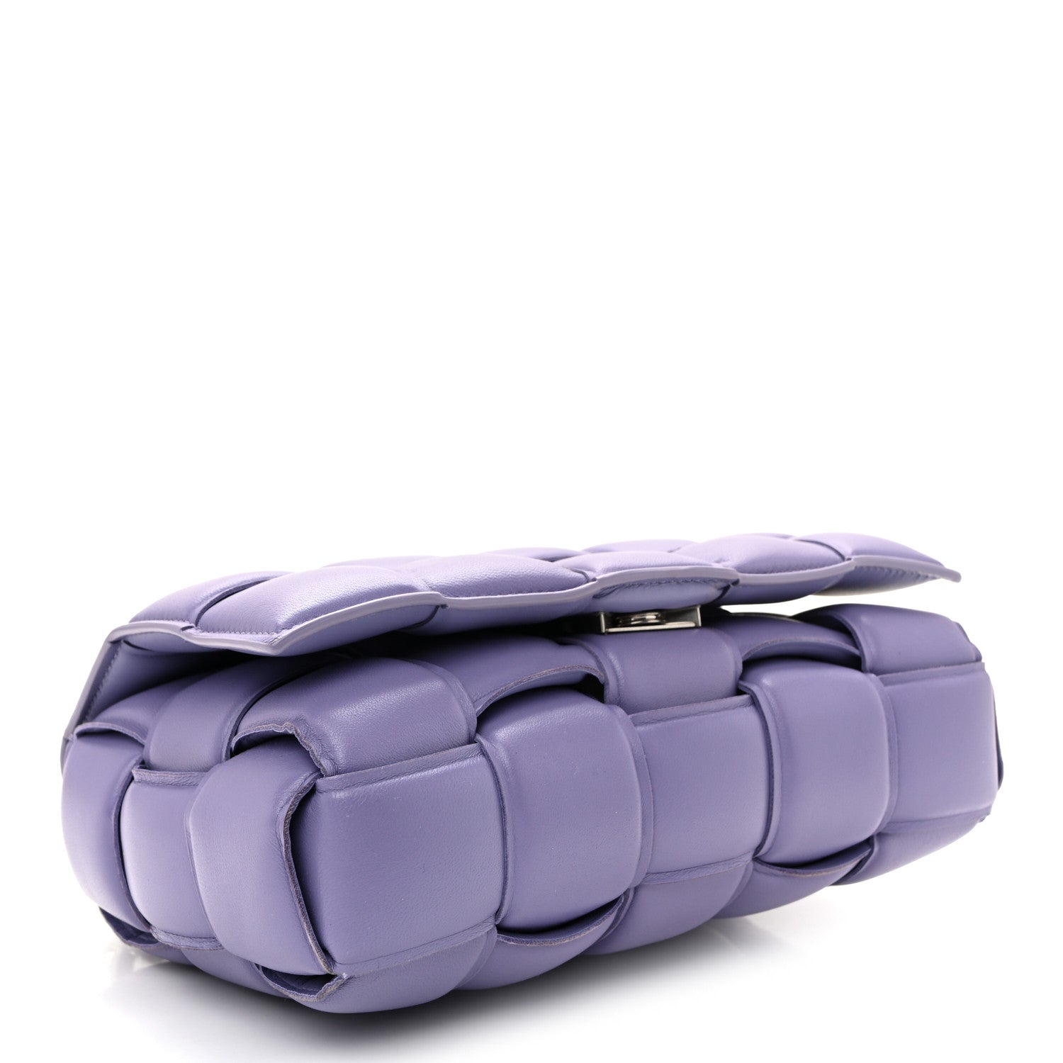 Lambskin Maxi Intreccio Padded Chain Cassette Crossbody Bag Lavender