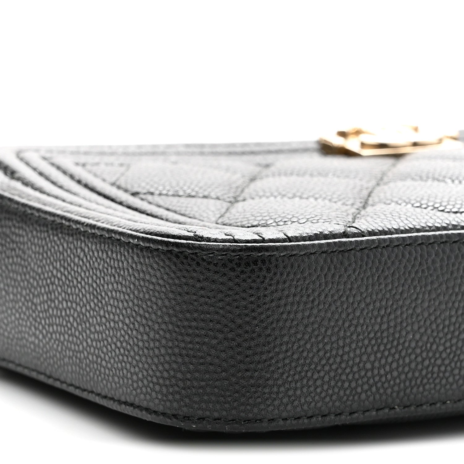 Caviar Quilted Small Boy Clutch With Chain Black