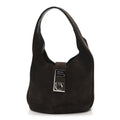Calfskin Suede Medium Archivo Gancio Hobo Testa di Moro