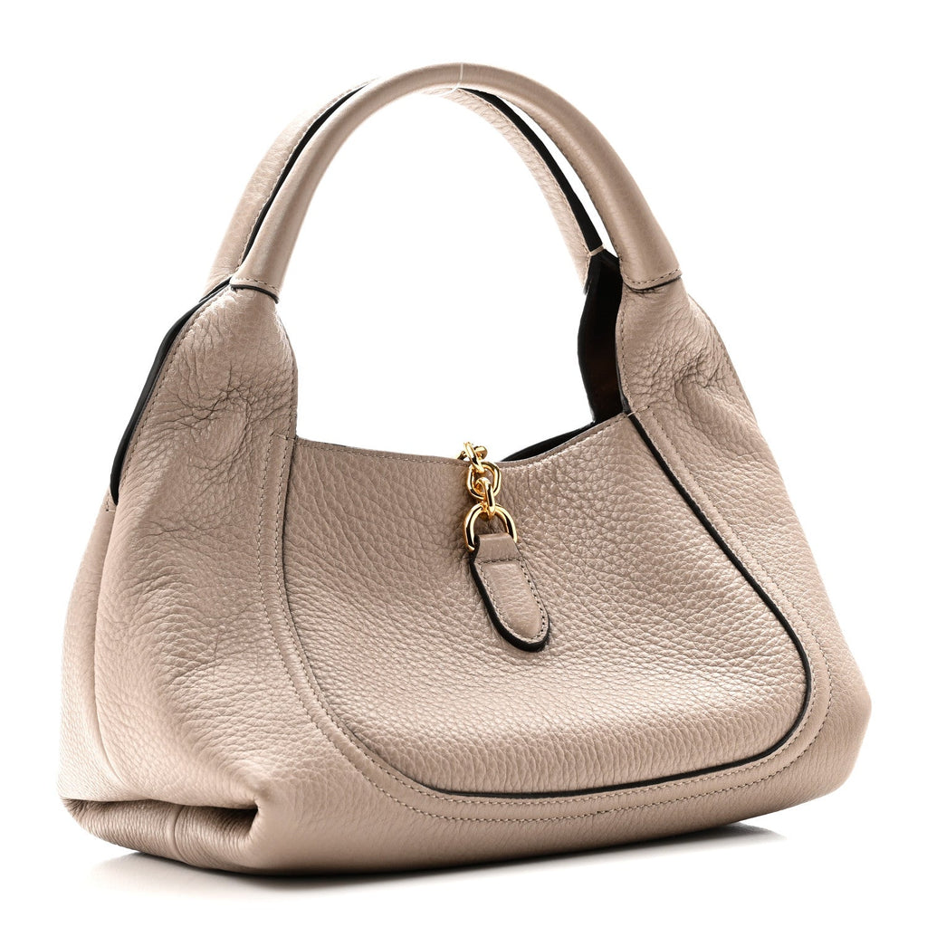 Grained Calfskin Softbit Medium Shoulder Bag Taupe
