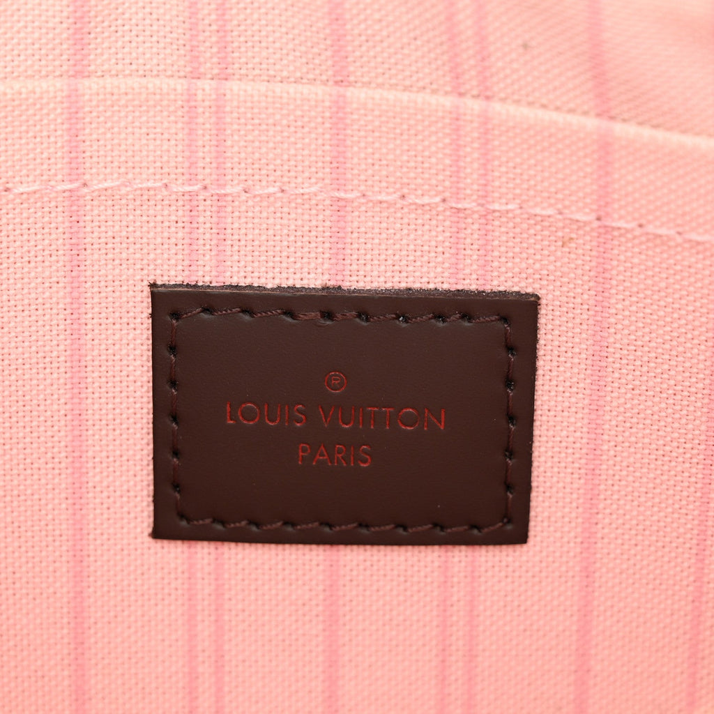 Damier Ebene Neverfull MM GM Pochette Rose Ballerine