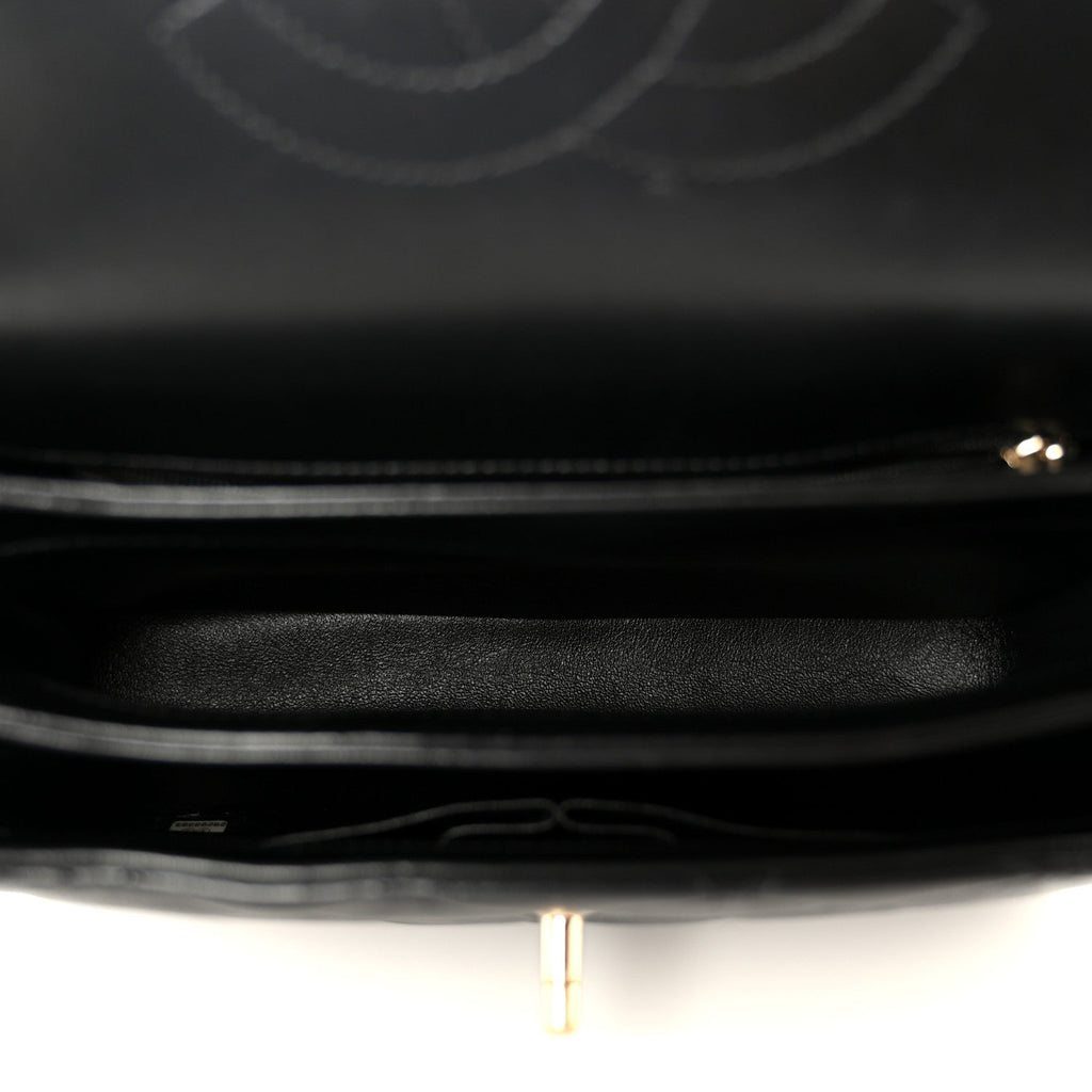 Lambskin Quilted Small Trendy CC Dual Handle Flap Bag Black