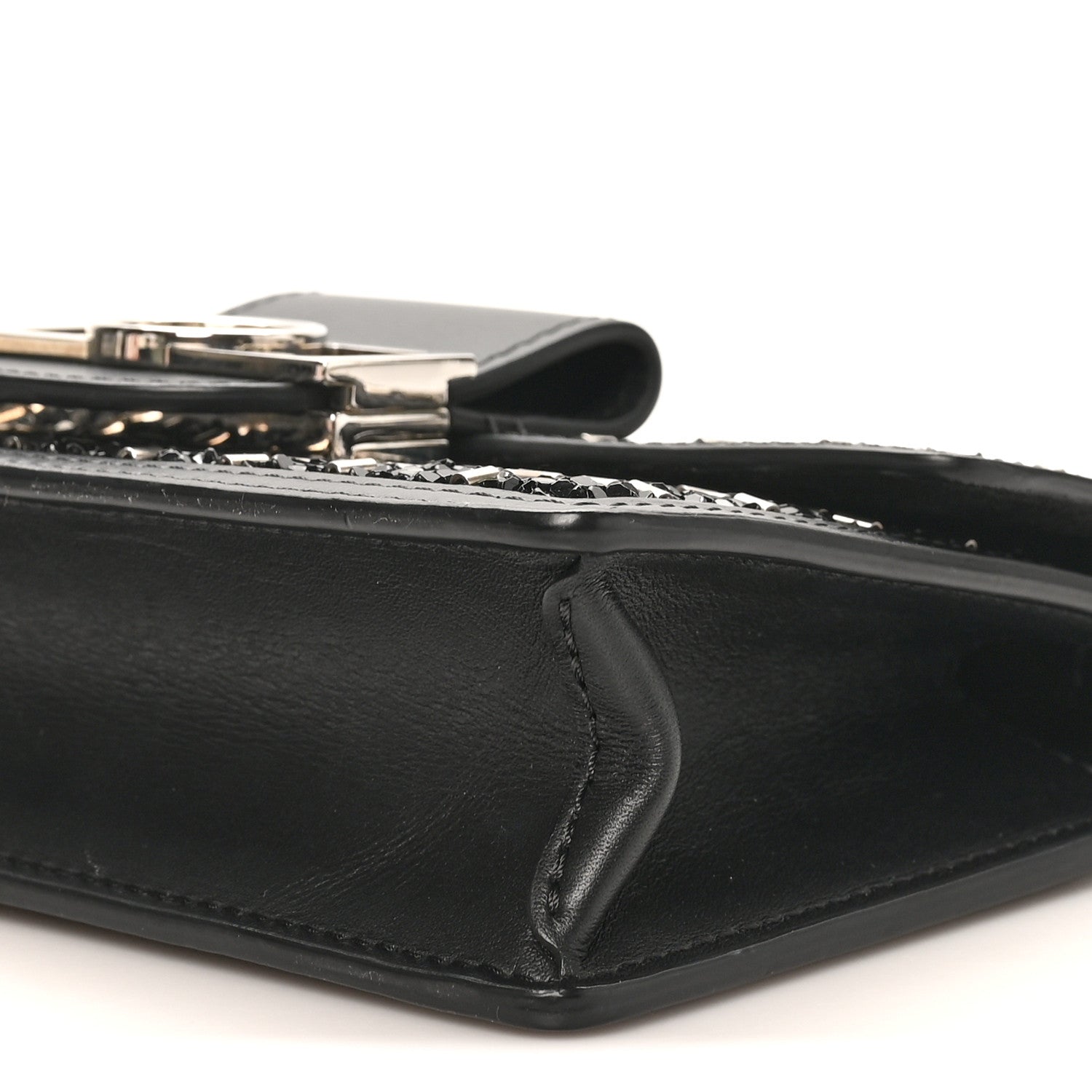 Tweed Sequin Dauphine Minaudiere Black