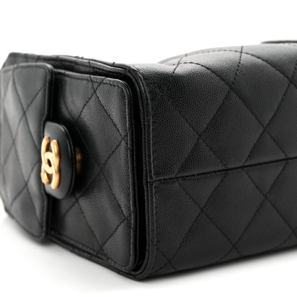 Caviar Quilted Mini Chanel 25 Handbag Black Black
