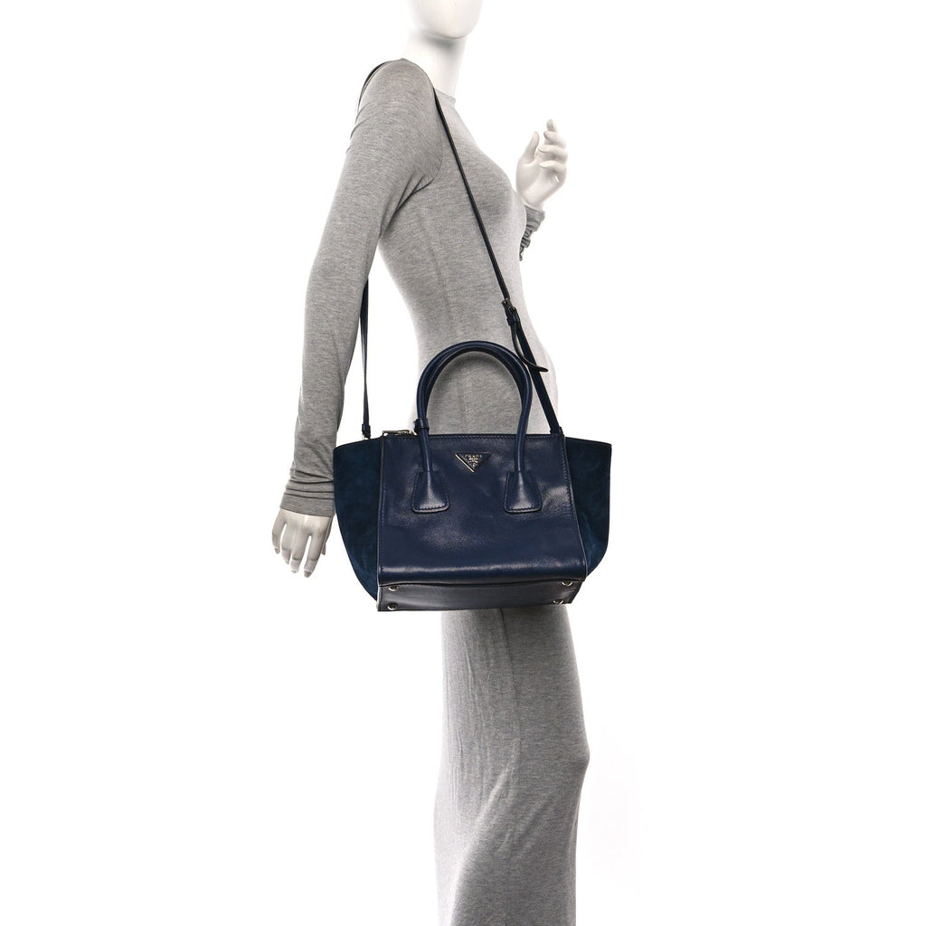 Glace Calf Scamosciato Twin Pocket Tote Baltico