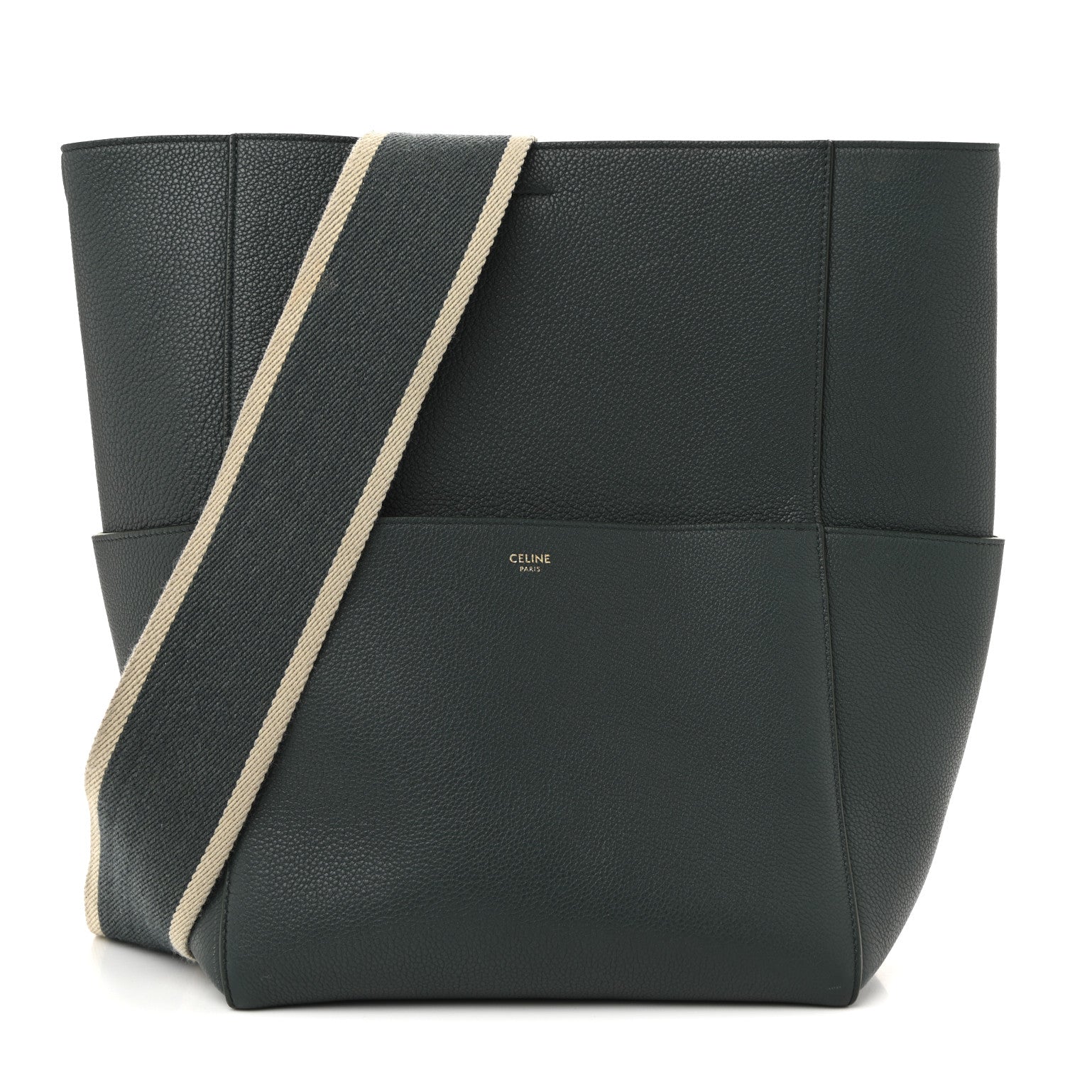Soft Grained Calfskin Sangle Bucket Bag Amazone