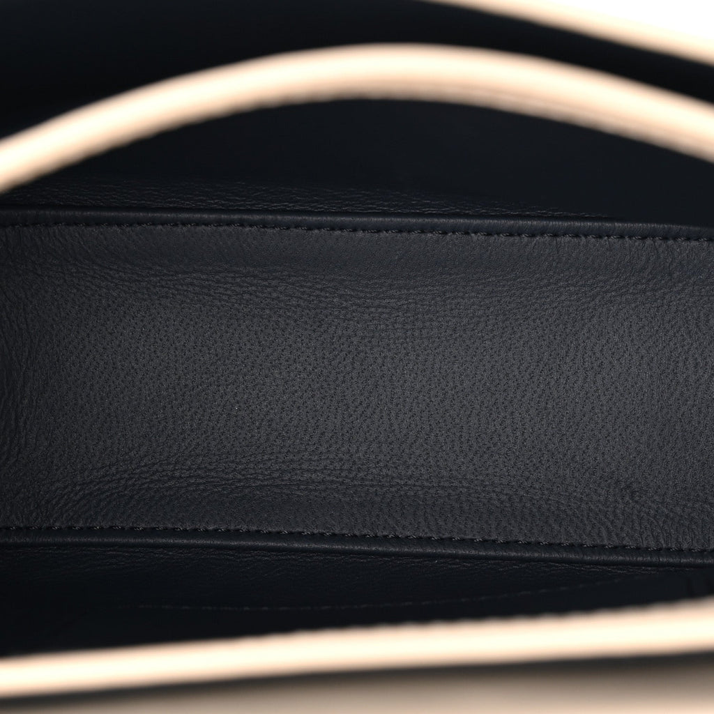 High Gloss Calfskin Lana Small Top Handle Eggshell