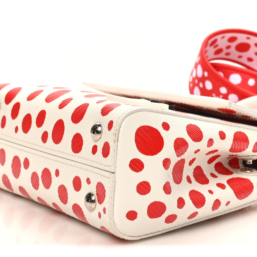 LV X YK Monogram Kusama Epi Cluny Mini White Red
