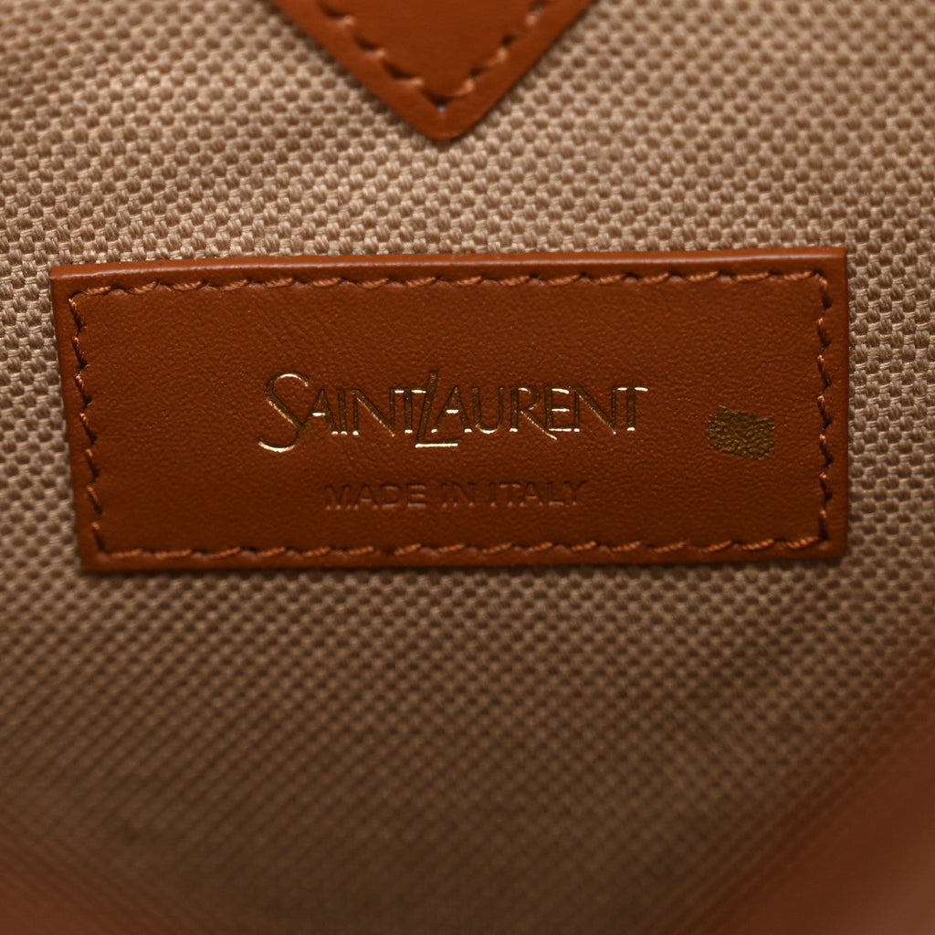 Smooth Calfskin Y Small Bucket Bag Black White Camel