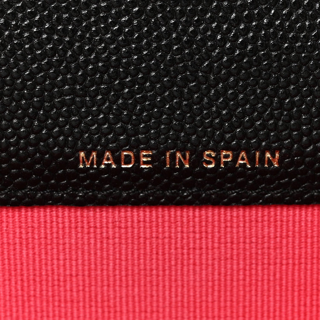 Caviar Metal Perforated Quilted CC Flap Card Holder Black