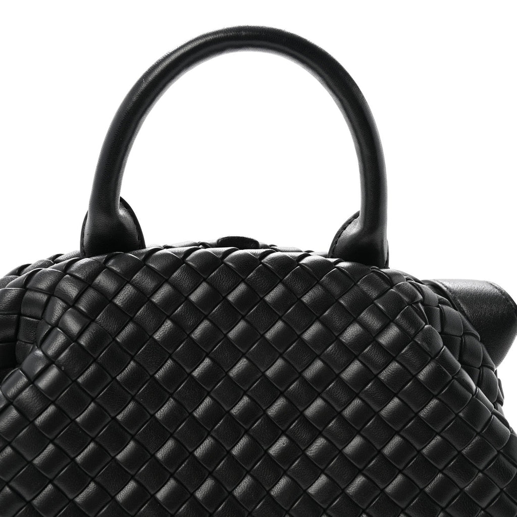 Nappa Intrecciato Padded Small The Top Handle Tote Bag Black
