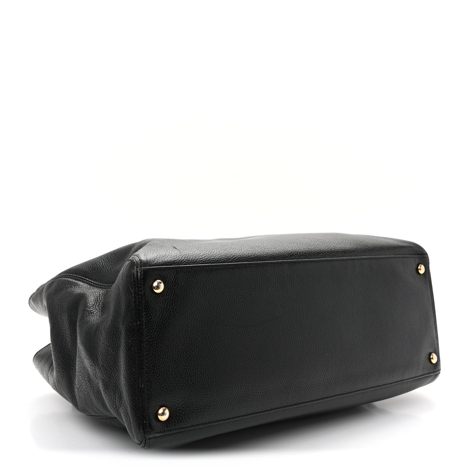 Calfskin Cerf Executive Shopper Tote Black