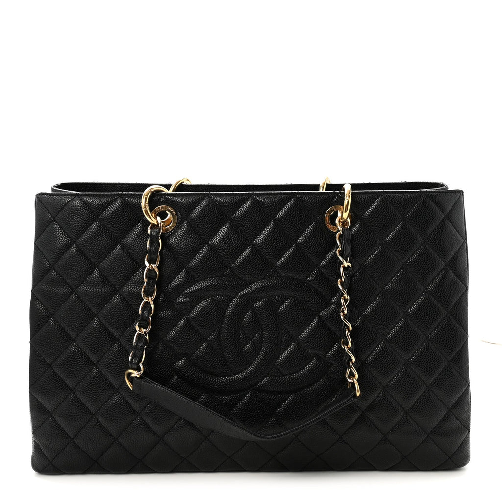Caviar Quilted XL Grand Shopping Tote GST Black
