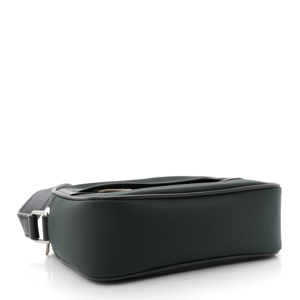 Lambskin Nylon Small Camp Camera Bag Dark Green