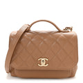 Caviar Quilted Medium Business Affinity Flap Beige