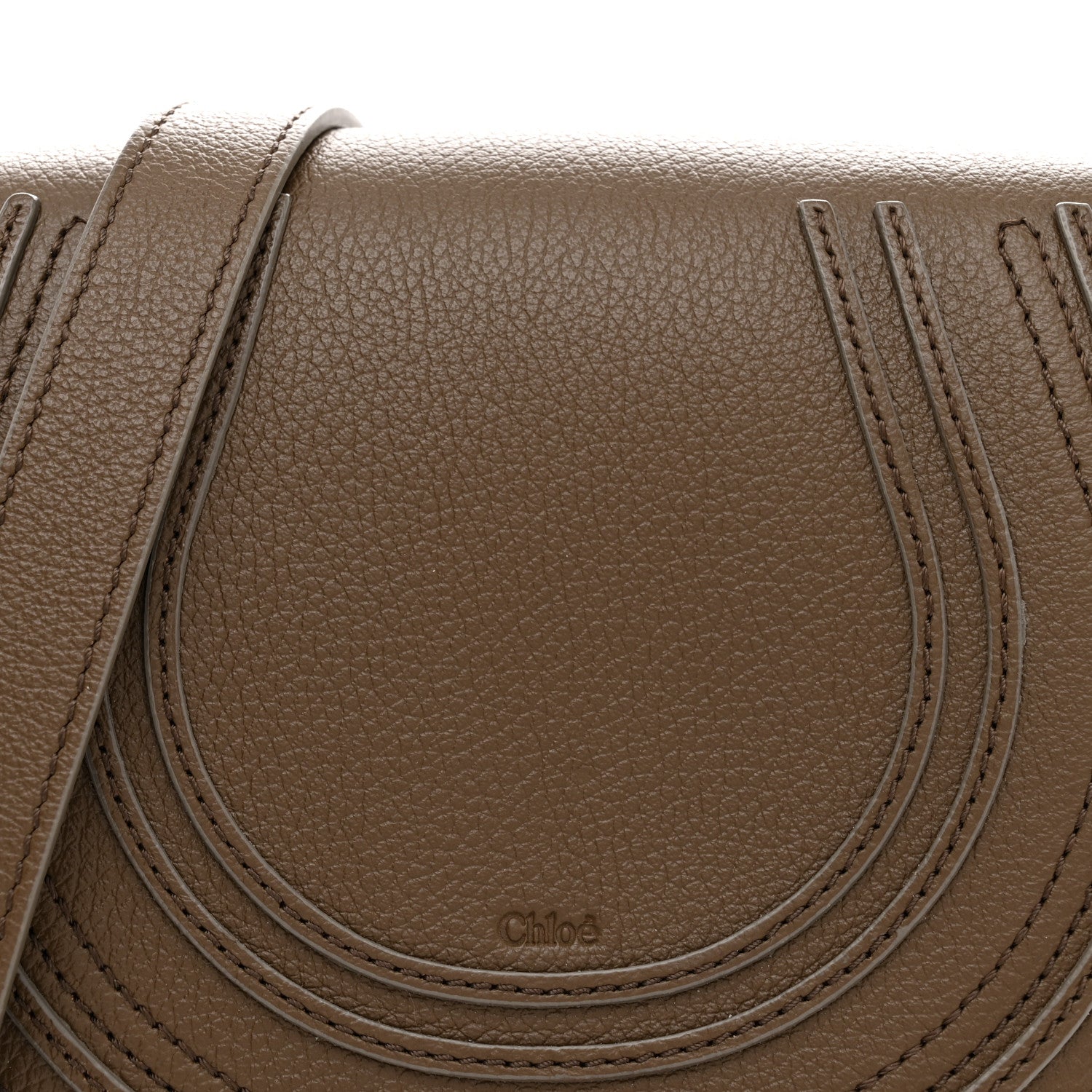 Grained Calfskin Small Marcie Saddle Bag Dark Khaki