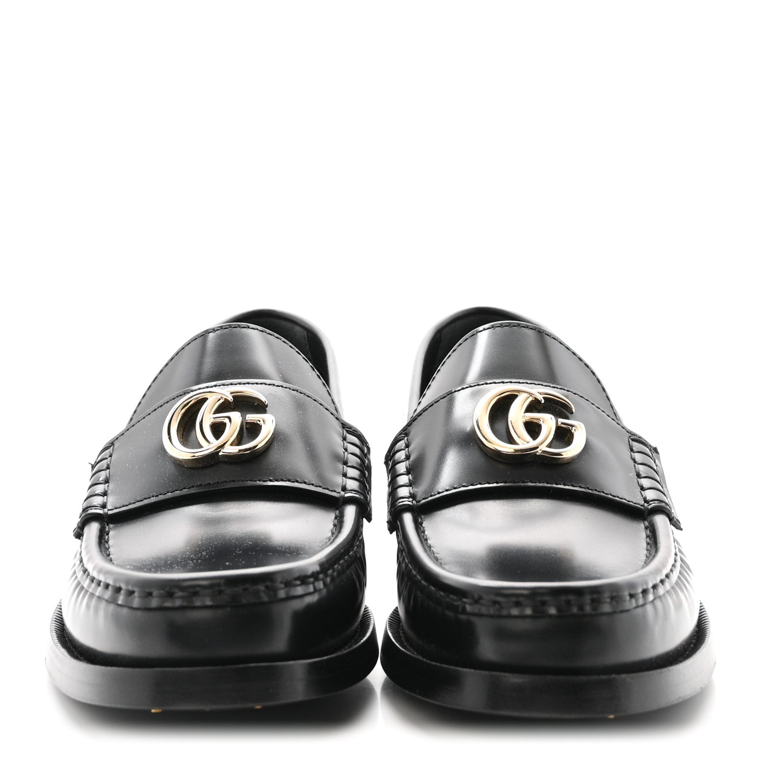Calfskin Millennial Ribot Womens GG Loafers 36 Black