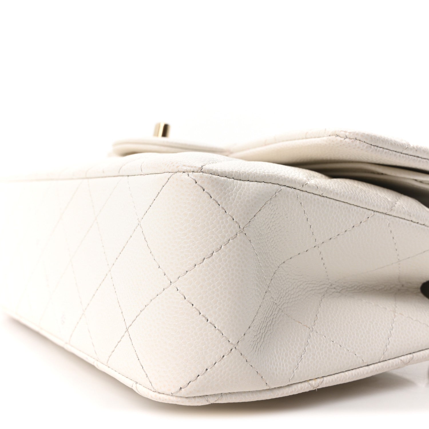 Caviar Quilted Small Double Flap White