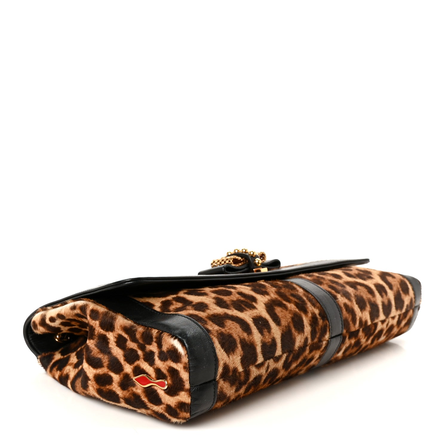 Pony Hair Leopard Print Sweet Charity Shoulder Bag Black