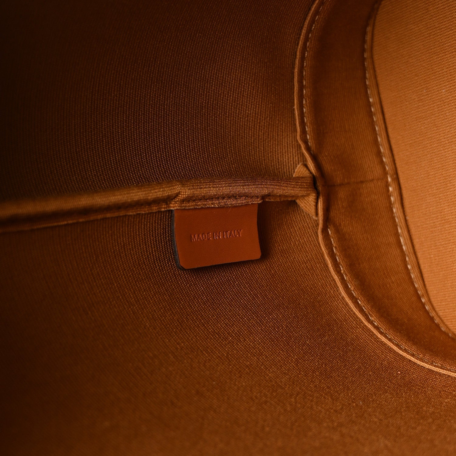 Triomphe Canvas Calfskin Small Bucket Bag Tan Tan