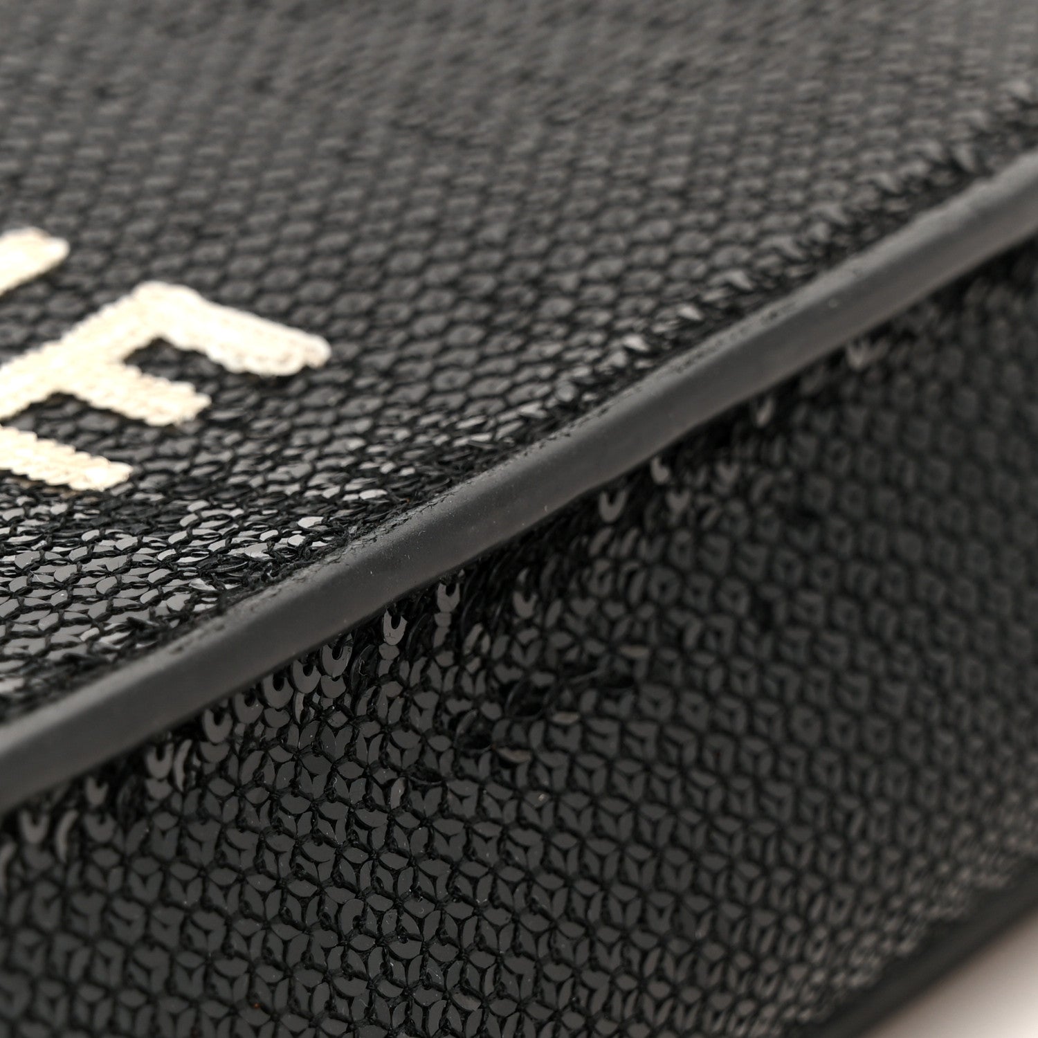 Sequin Calfskin Mini Vertical Cabas Black White