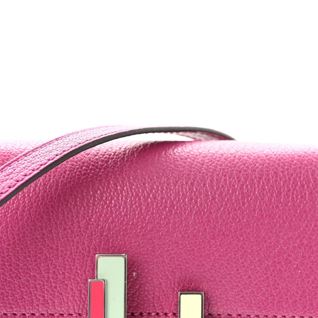 Chevre Mysore Enamel Mini Cinhetic Wallet  Rose Pourpre