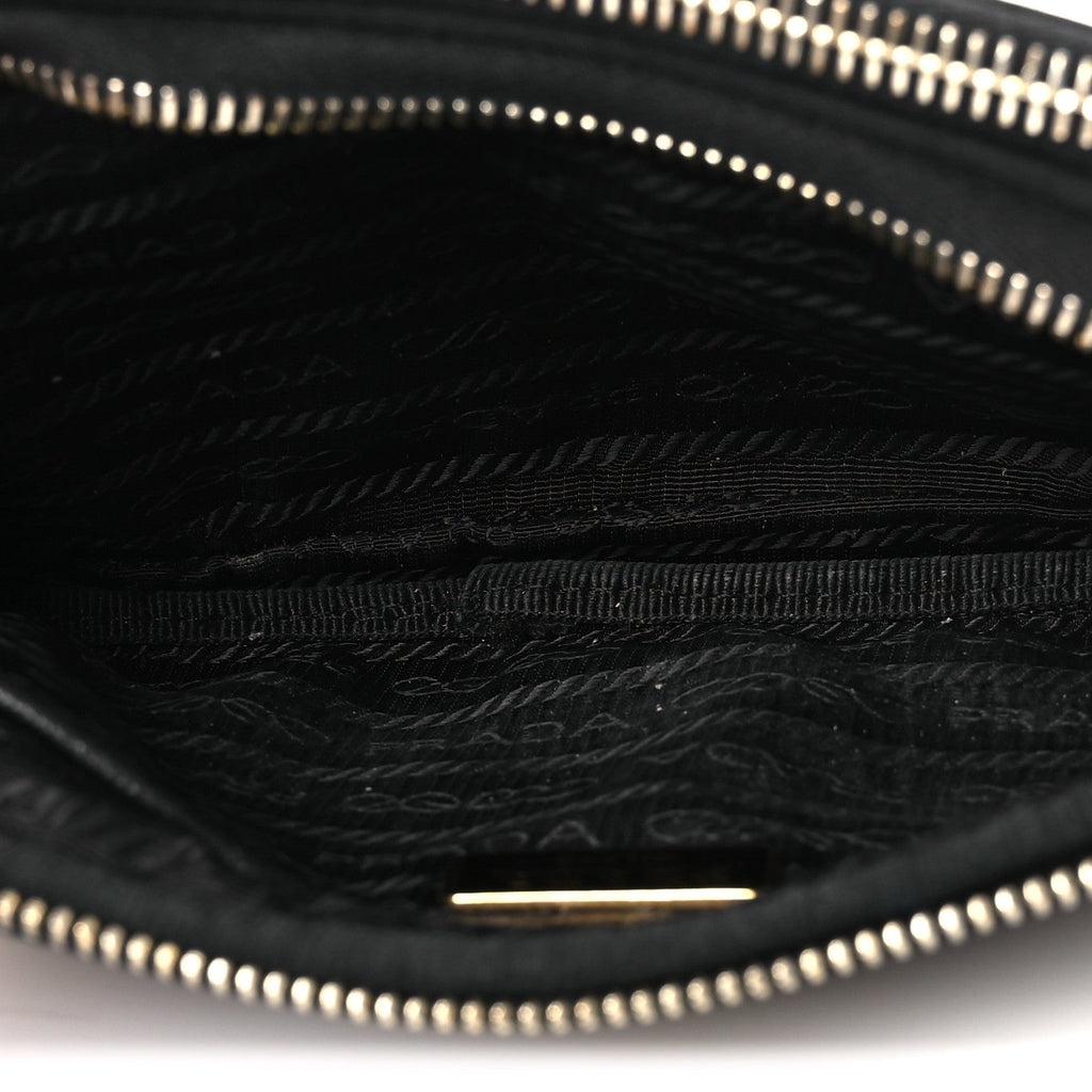 Nylon Saffiano Double Zip Camera Bag Black