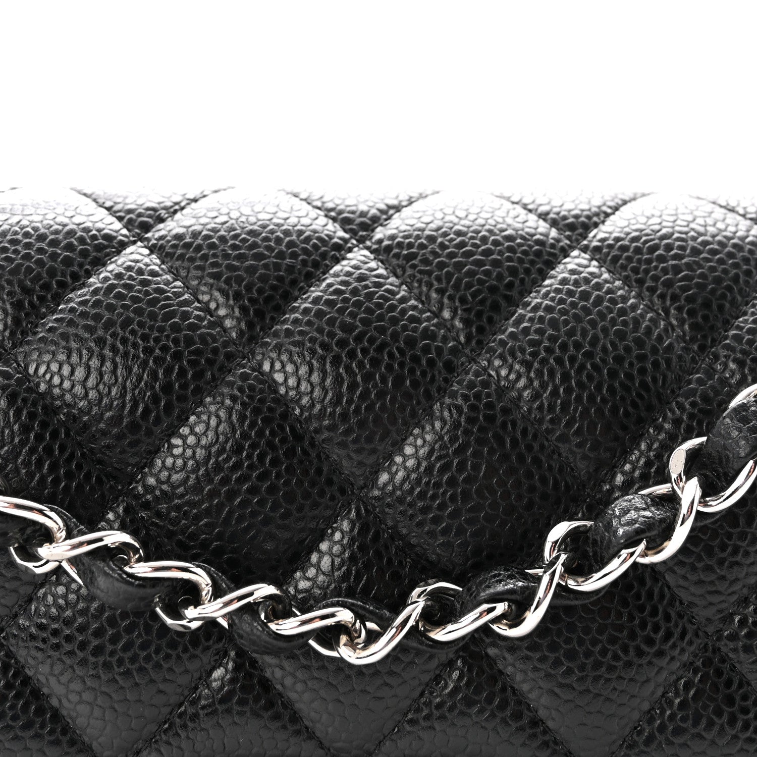 Caviar Quilted Small Double Flap Black