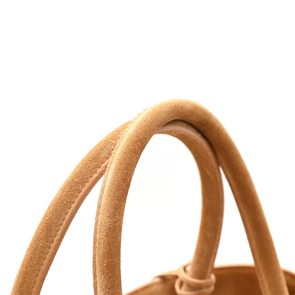 Suede Calfskin Large Hug Bag Natural