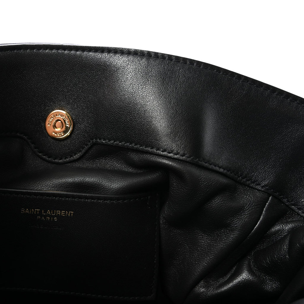 Lambskin Matelasse Monogram Medium Jamie Shoulder Pouch Bag Black
