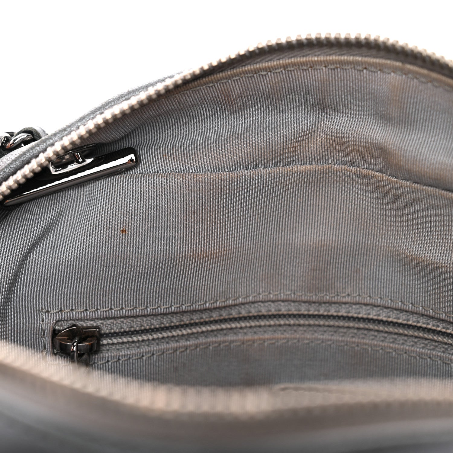 Metallic Lambskin Plexiglass Evening Art Camera Case Silver