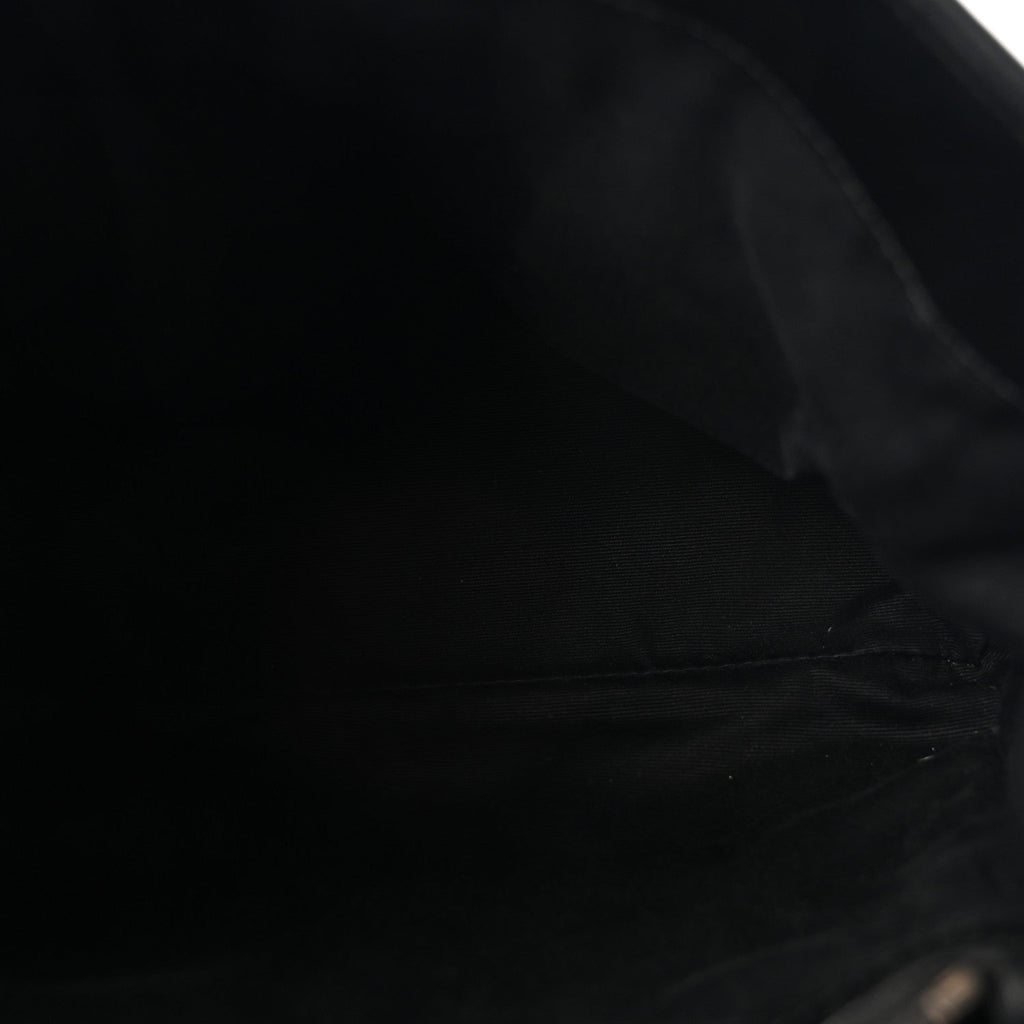 Calfskin Y Quilted Monogram Medium Loulou Chain Satchel Black