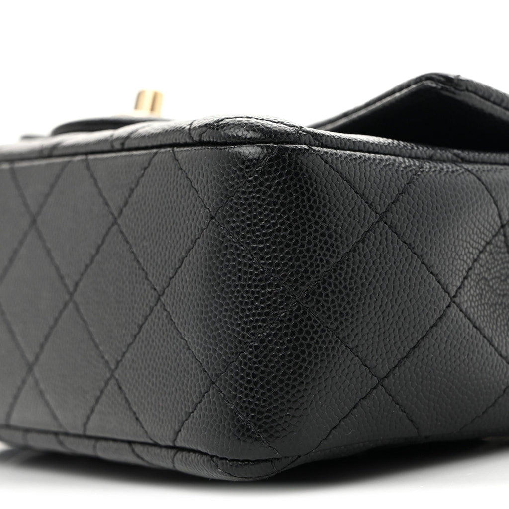 Caviar Quilted Mini Rectangular Flap Black