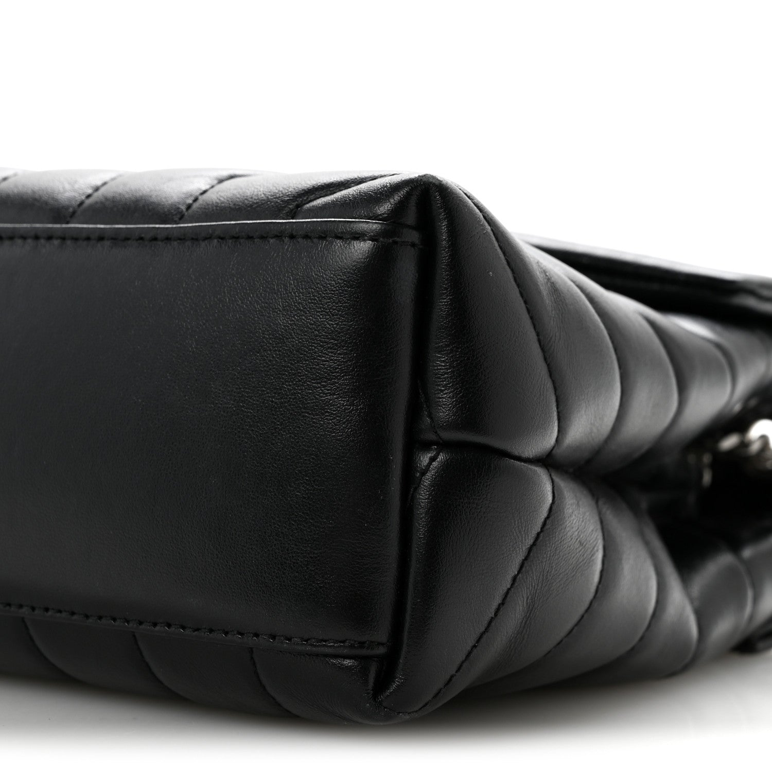 Calfskin Y Quilted Monogram Small Loulou Chain Satchel Black