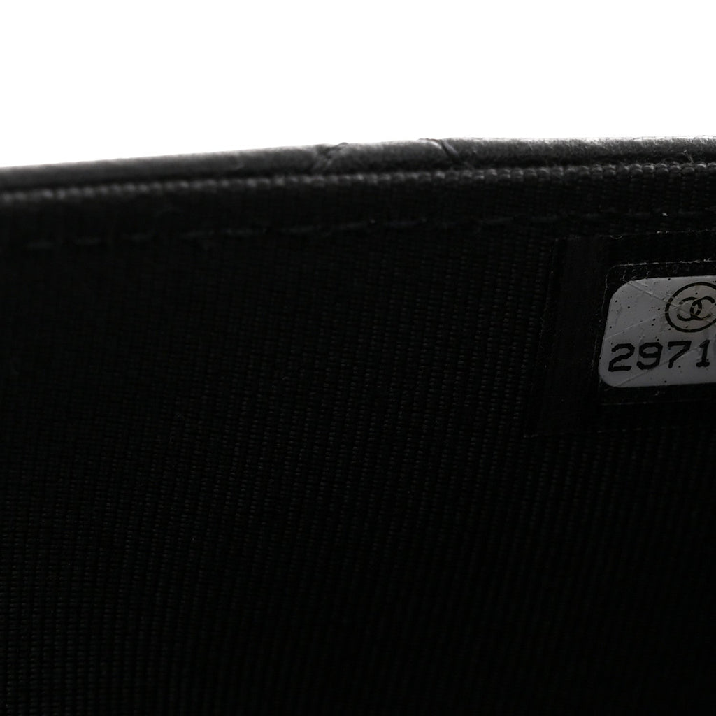 Lambskin Quilted Wallet On Chain WOC Black