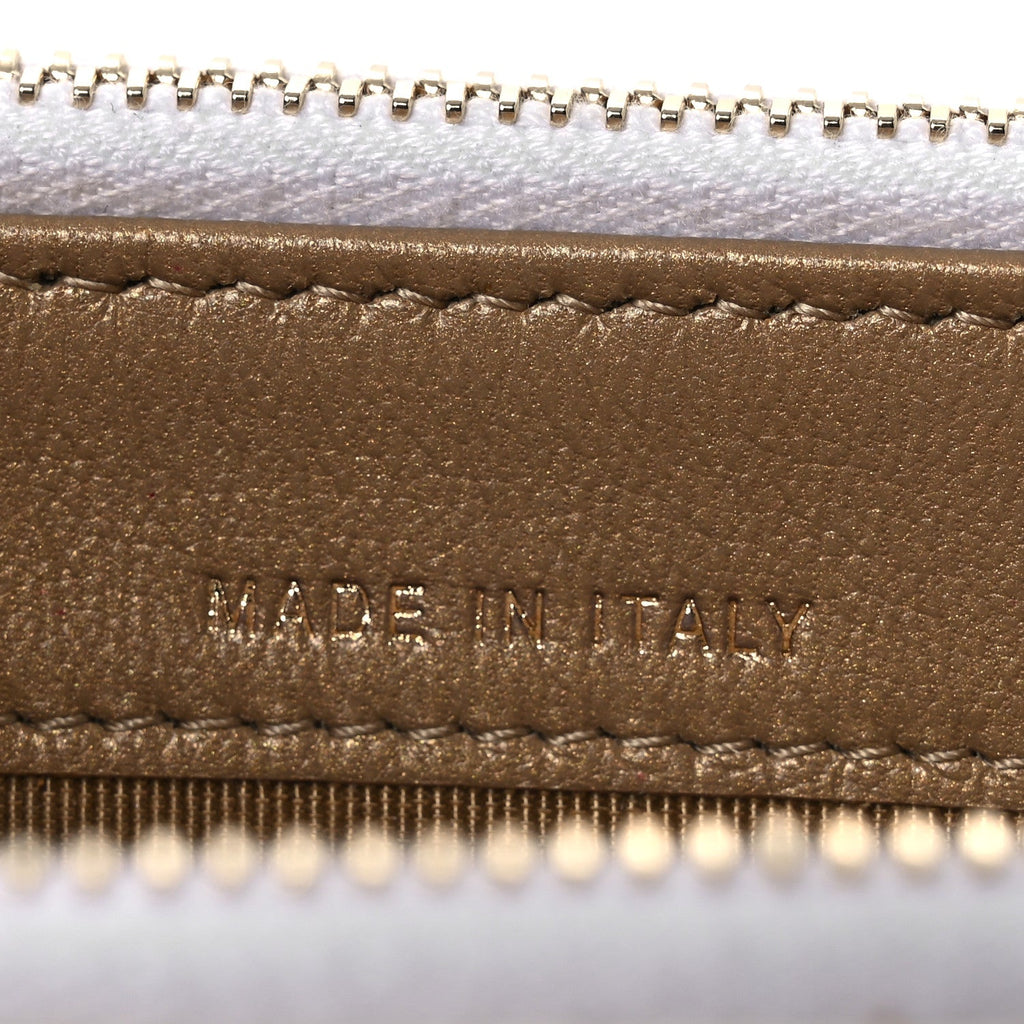 Goatskin Stitched Small Chic Pearls Clutch With Chain  White