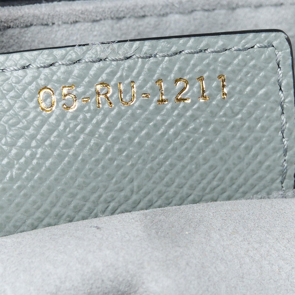 Grained Calfskin Saddle Bag With Strap Stone Grey