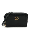 Grained Calfskin Caro Double Pouch Black