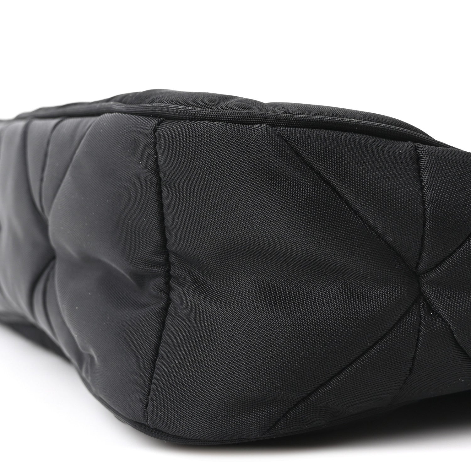 Re-Nylon Triangle Padded Patchwork Shoulder Bag Black