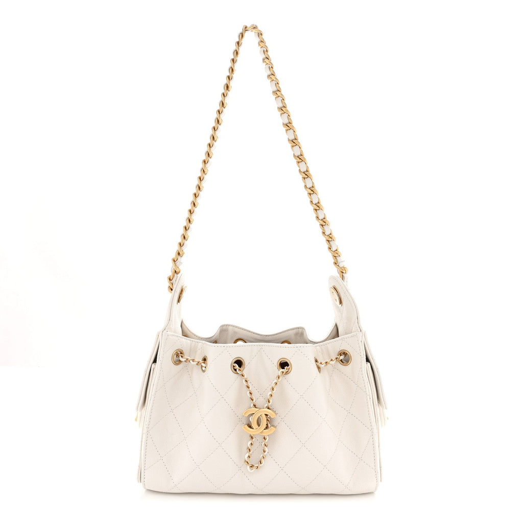Caviar Quilted Mini Chanel 25 Handbag White