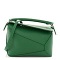 Calfskin Small Puzzle Edge Bag Tropical Green