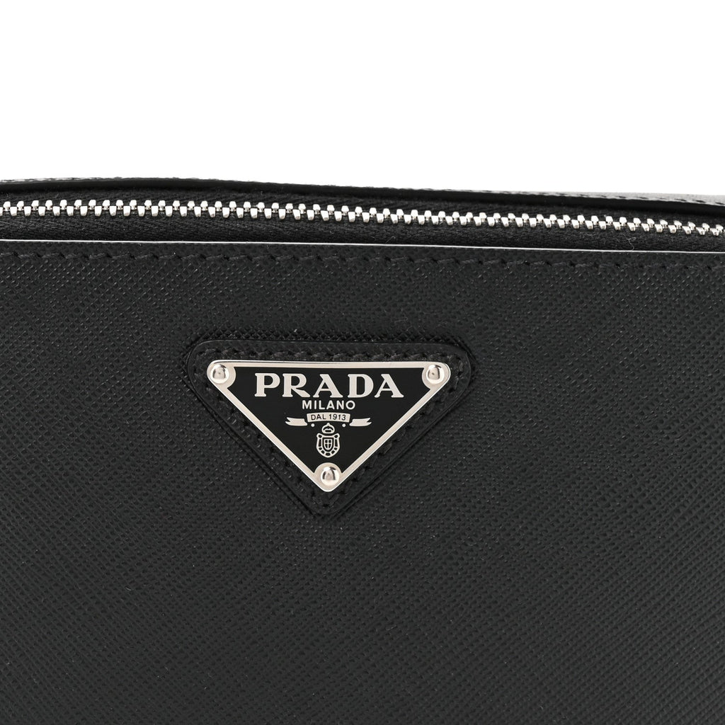 Saffiano Travel Small Brique Crossbody Bag Black