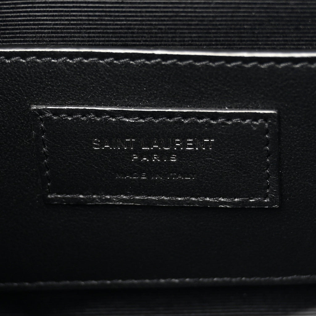 Grain De Poudre Textured Mixed Matelasse Triquilt Small Monogram Monochrome Satchel Black
