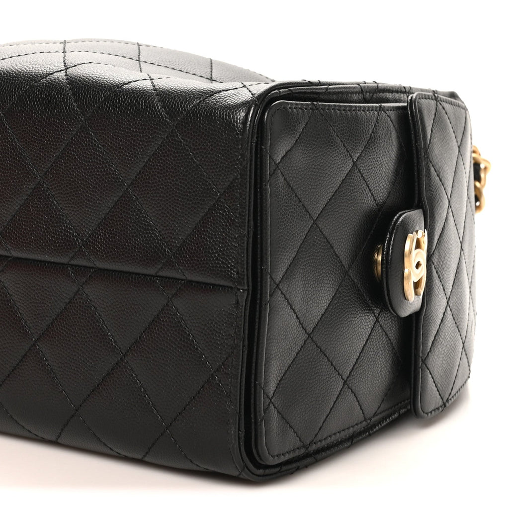 Caviar Quilted Small Chanel 25 Handbag Black
