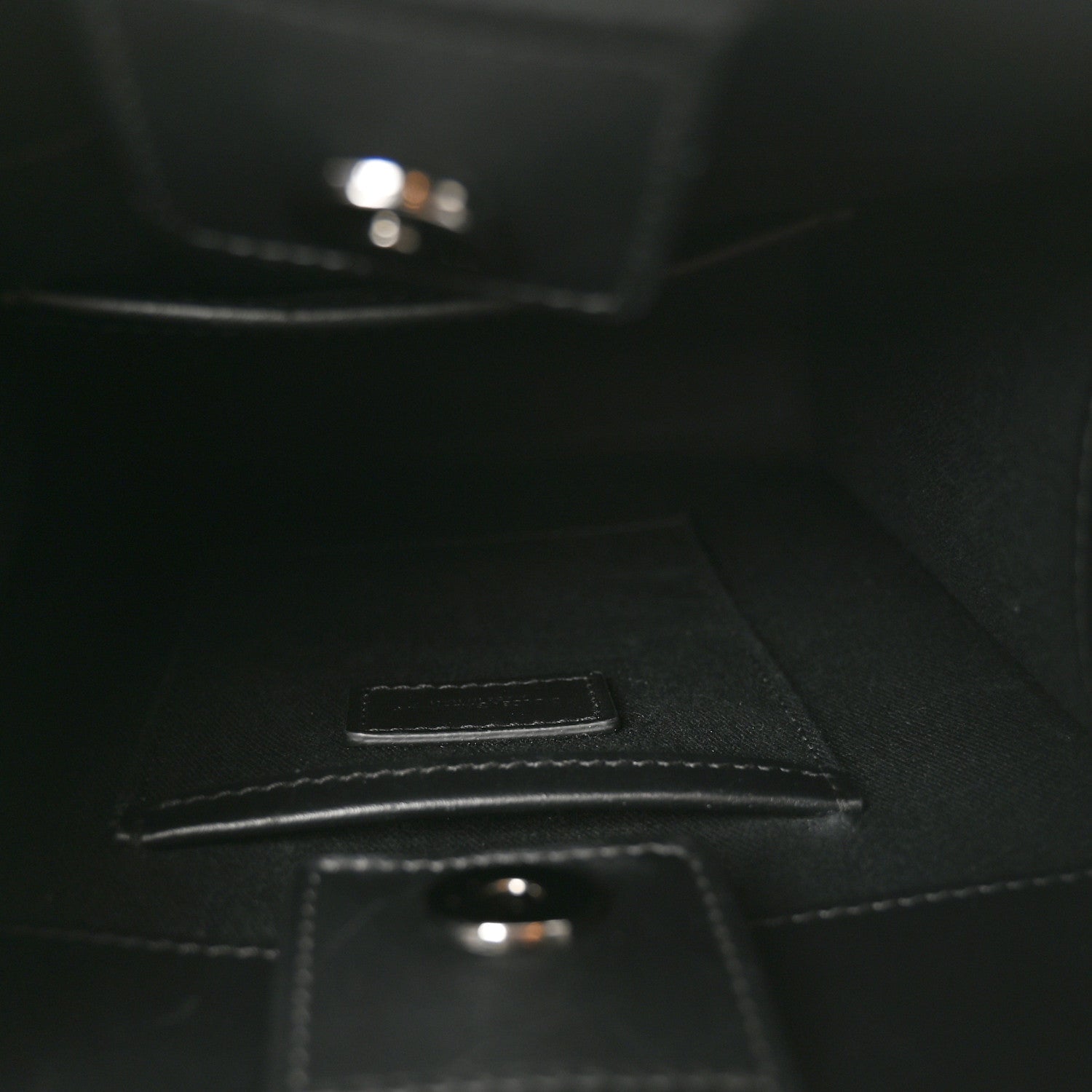 Denim Patchwork Small Logo Shopper Tote Black